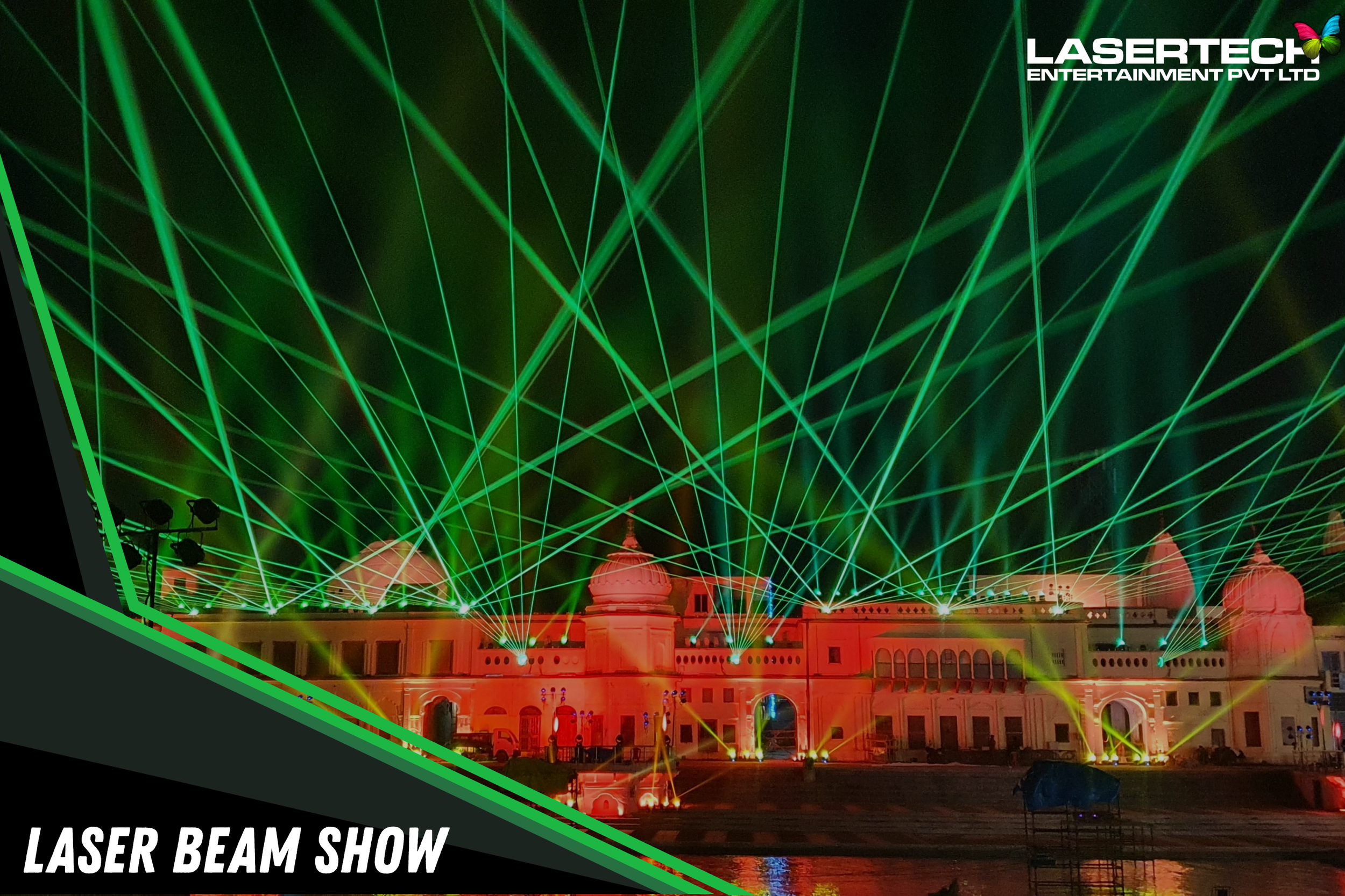 Laser beam show services in Bangalore Mumbai Delhi India for concerts corporate events weddings