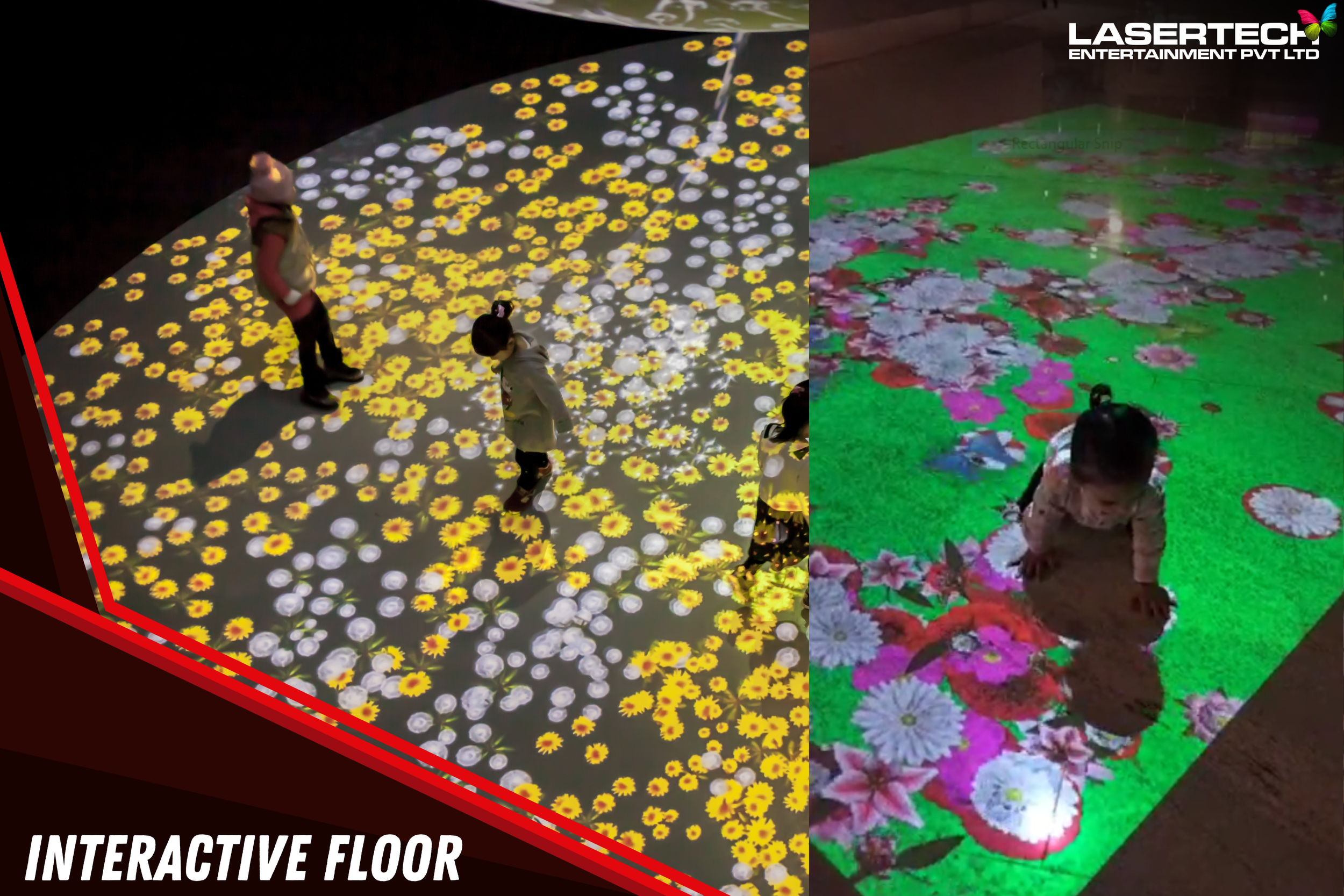 Interactive floor and wall projection India exhibitions events Bangalore Mumbai Delhi