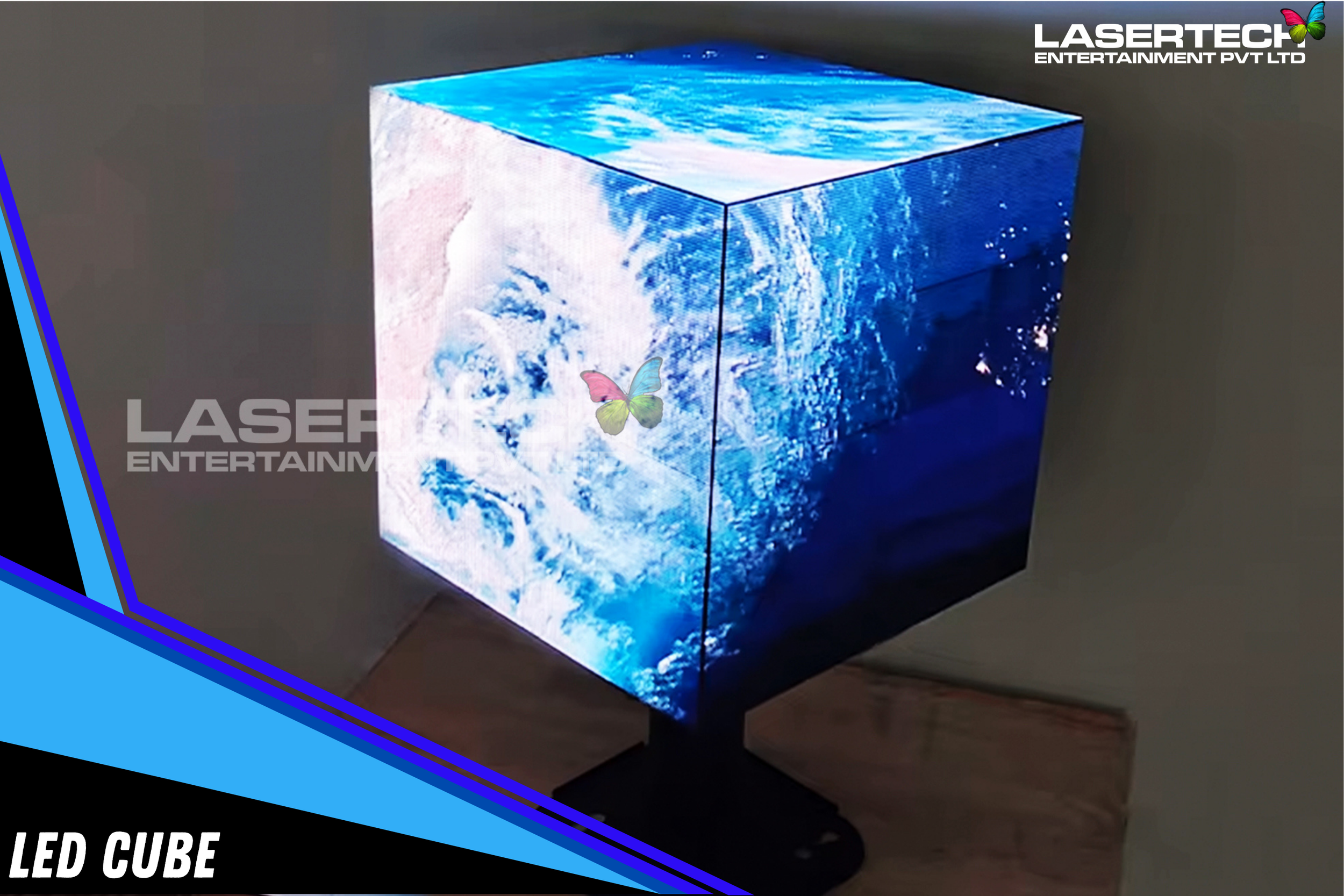 LED cube display installation 3D visual India exhibitions Bangalore Mumbai Delhi Pune India