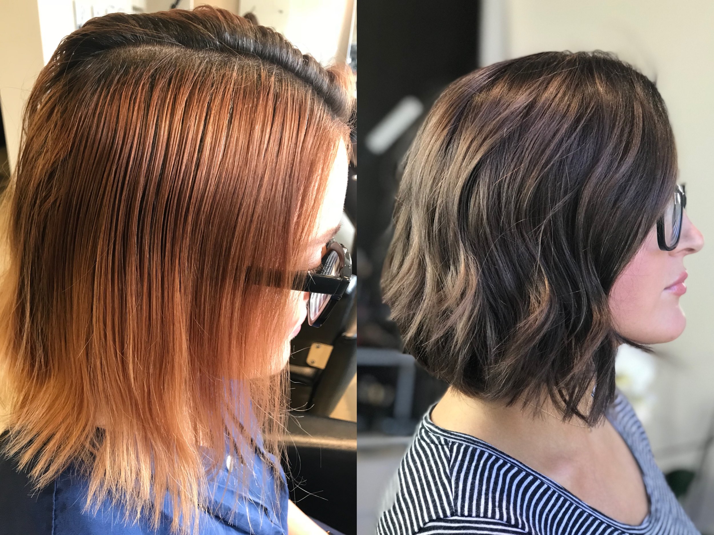 Before and After Color & Cut