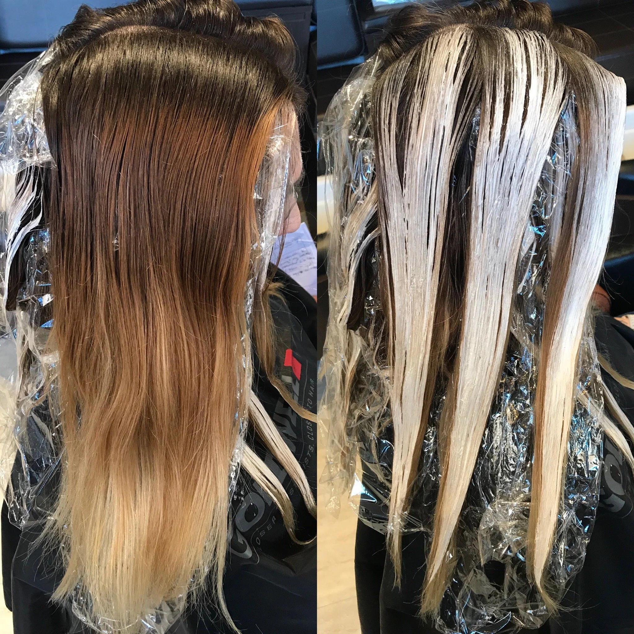 Before & During Balayage Color Correction
