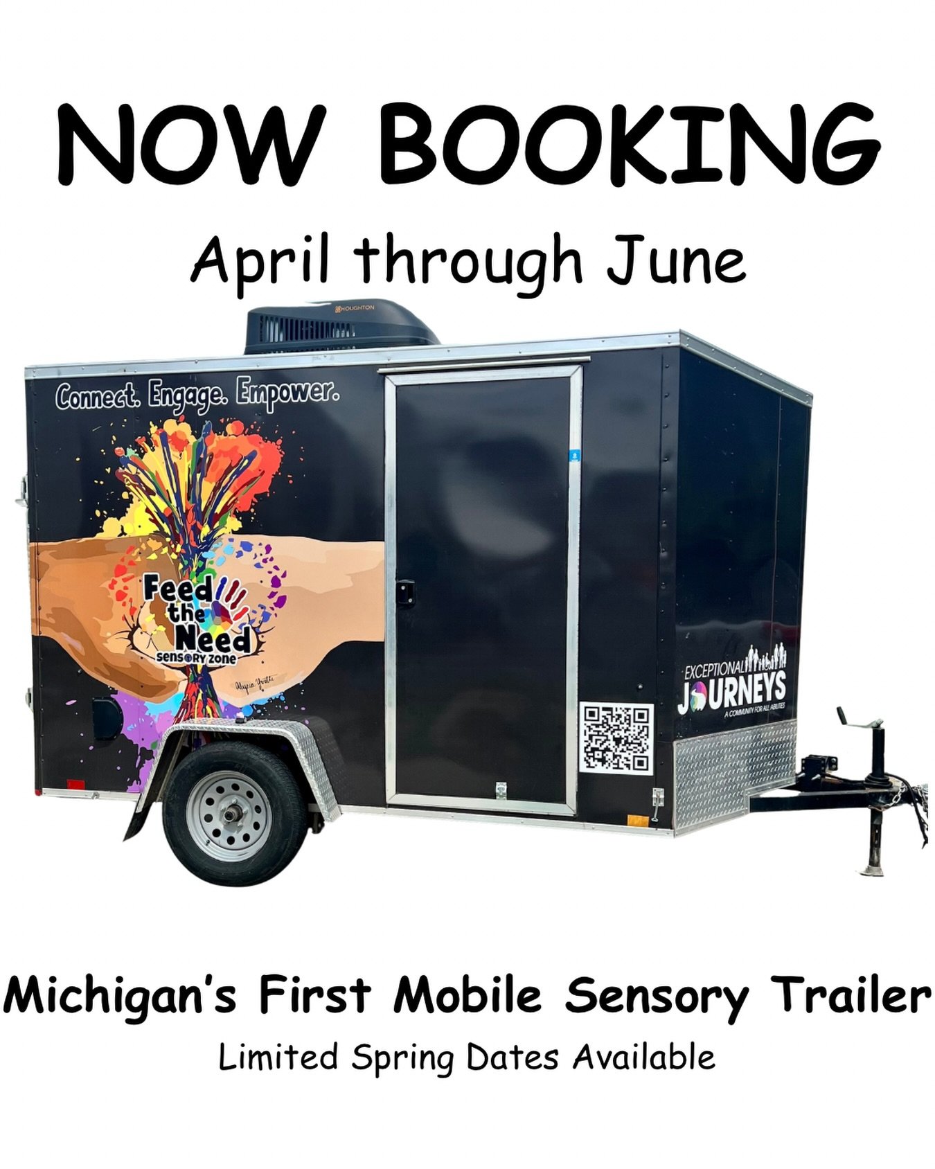 🚨 NOW BOOKING 🚨
April through June

Michigan&rsquo;s First Mobile Sensory Trailer is officially accepting event requests.

If you are hosting a
&bull; School event
&bull; Community festival
&bull; Nonprofit gathering
&bull; Faith-based event
&bull;