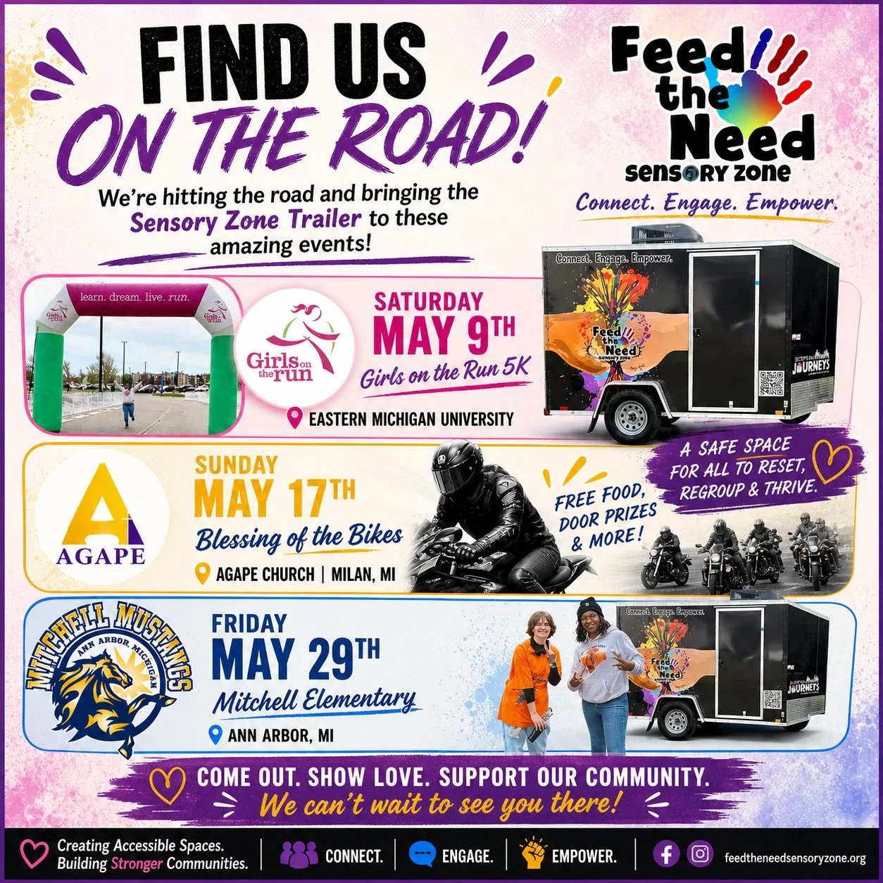 Gearing up for a busy month and we&rsquo;re excited to be out in the community 💜

We&rsquo;ll be bringing the Sensory Zone along as we support some amazing organizations. If you&rsquo;re in the area, come out, show love, and stop by to see us.

📍 S