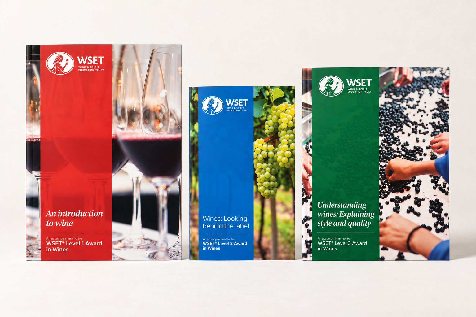 WSET textbooks at Atelier del Vino: three books, and the one I would keep