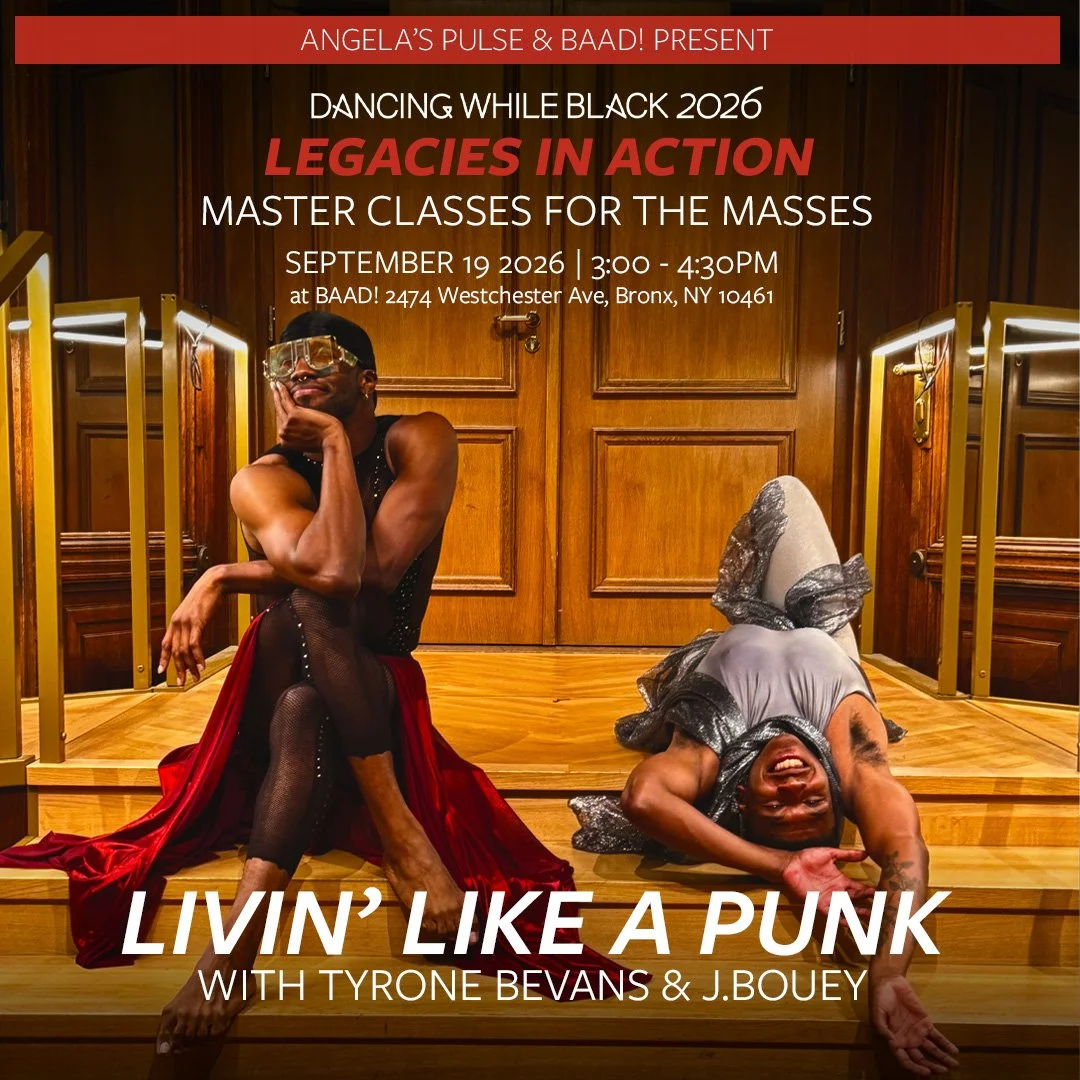 Dancing While Black 10th Anniversary Public Masterclasses with Tyrone Bevans and j. bouey