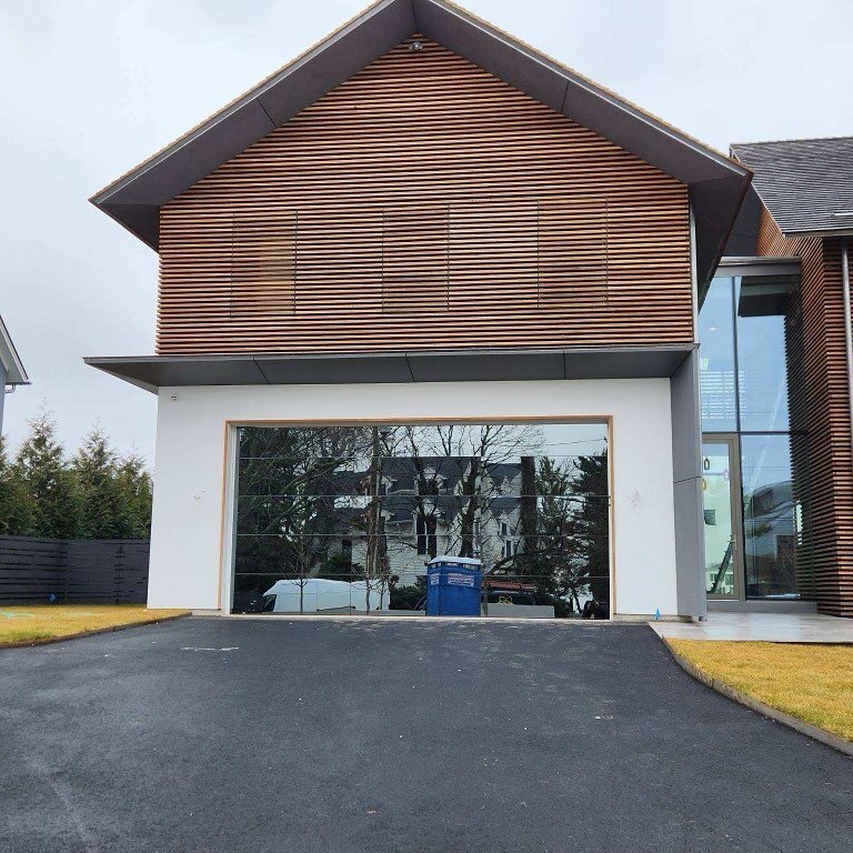 Beautiful glass garage door done in Westport, CT