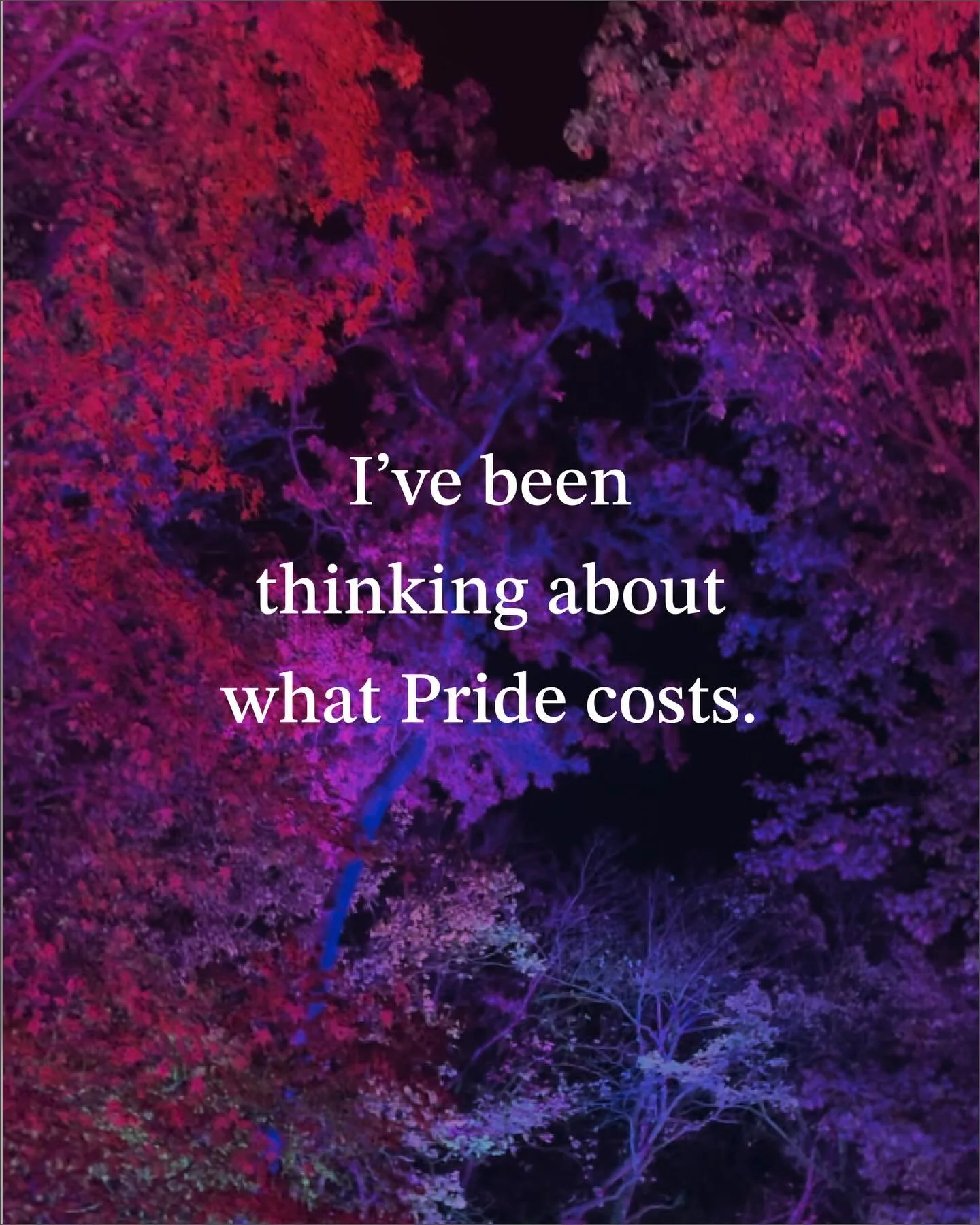 We don't talk enough about the grief that comes with becoming yourself &mdash; the relationships that shifted, the futures that dissolved, the selves we had to let die.

What did you lose to become who you are? &darr;