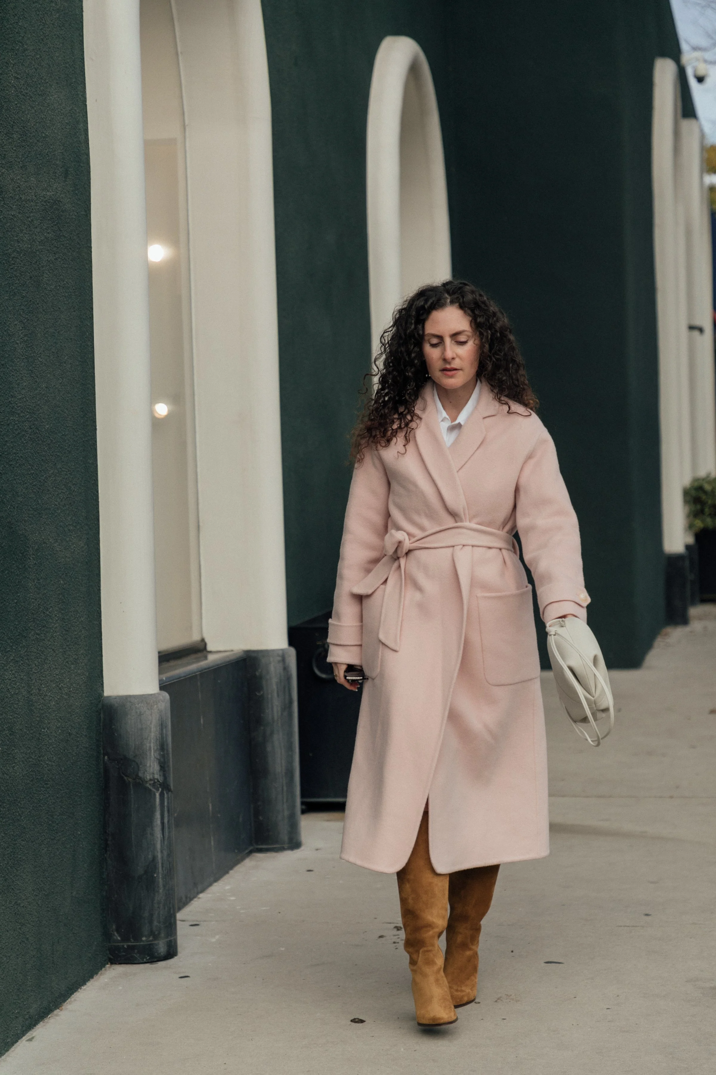 Sezane Mederick コート ウール100% Mederick Coat - Powder Pink - Wool - Sézane