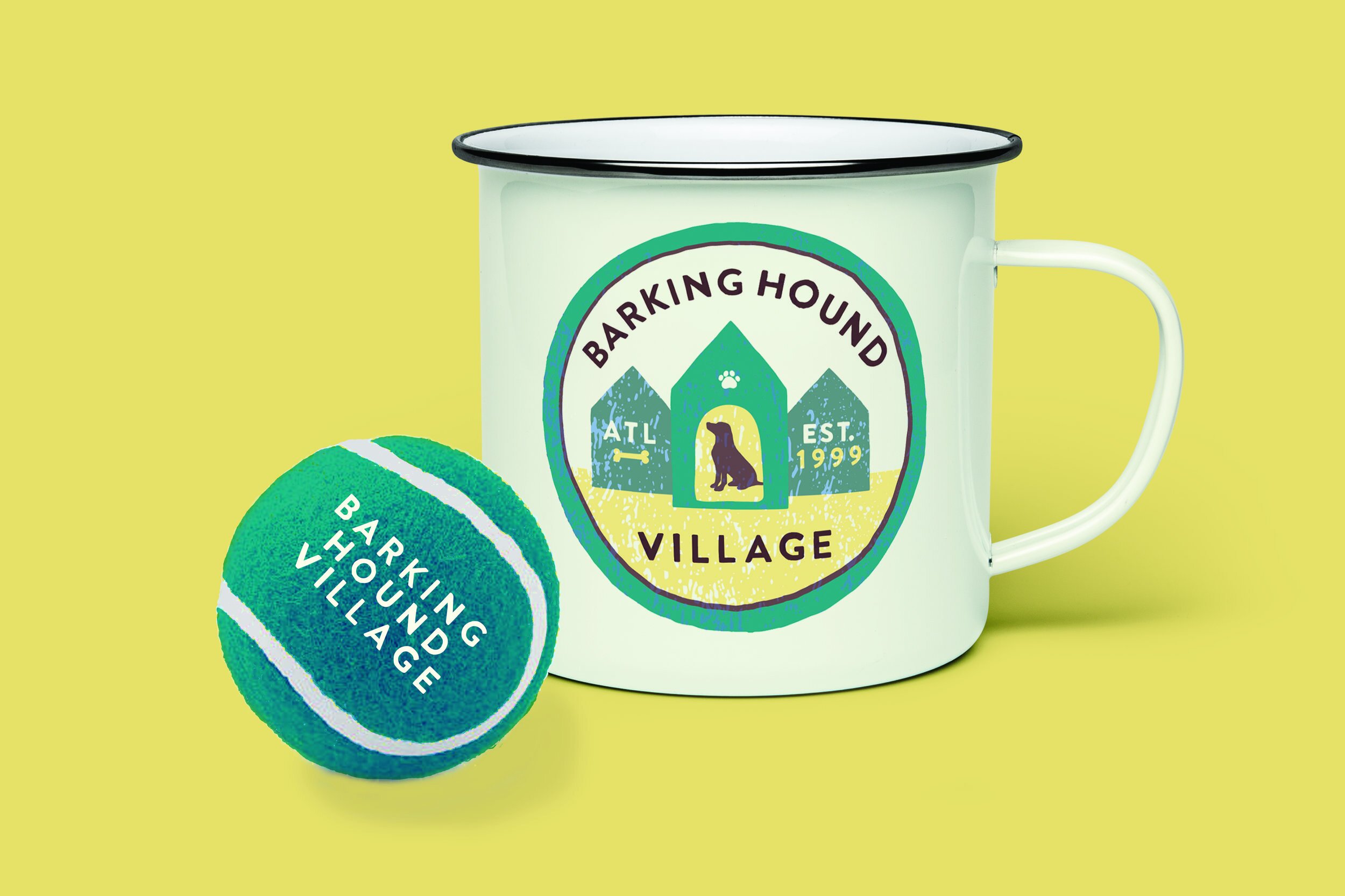 Barking Hound Village coffee cup