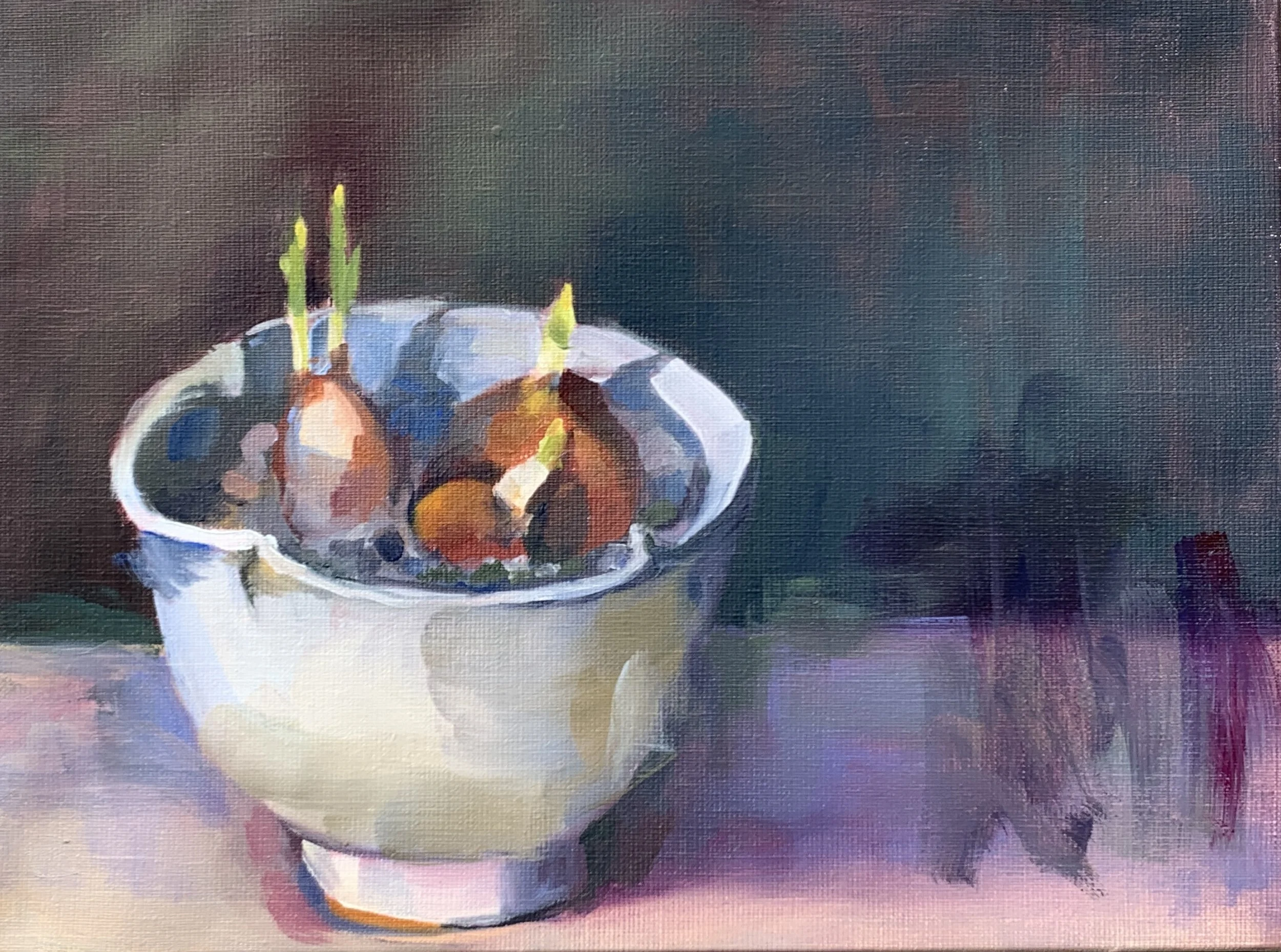 Winter Bulbs, 9x12, oil on linen, $500