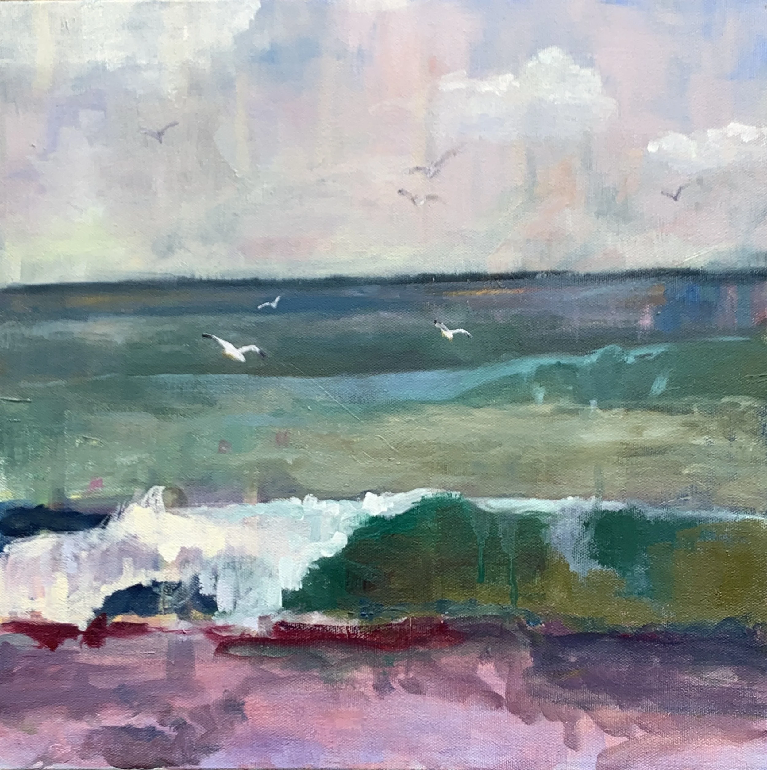 Winter Sea, 16x16, oil on canvas, $800