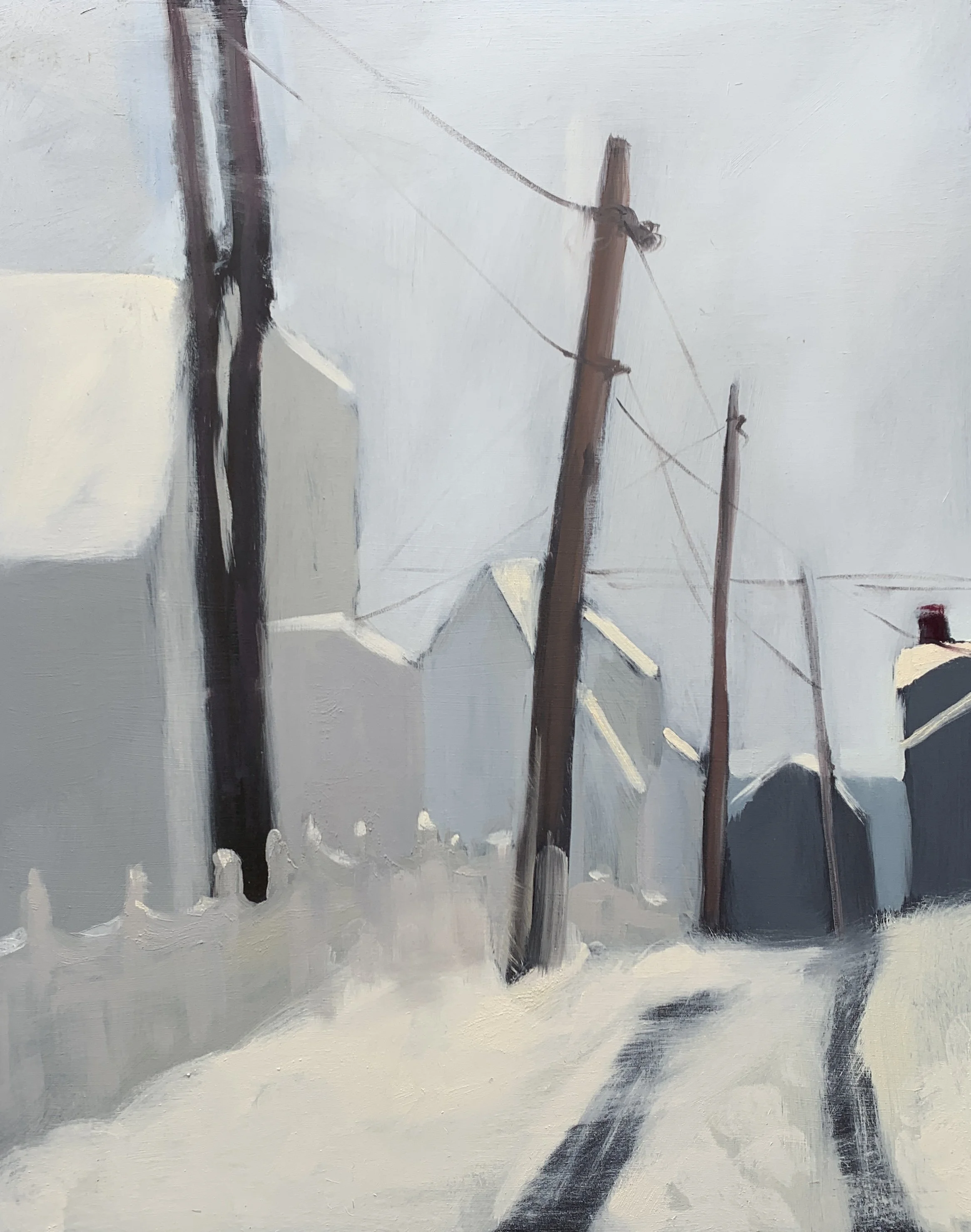 Snow Day, 16x20, oil on board, $850