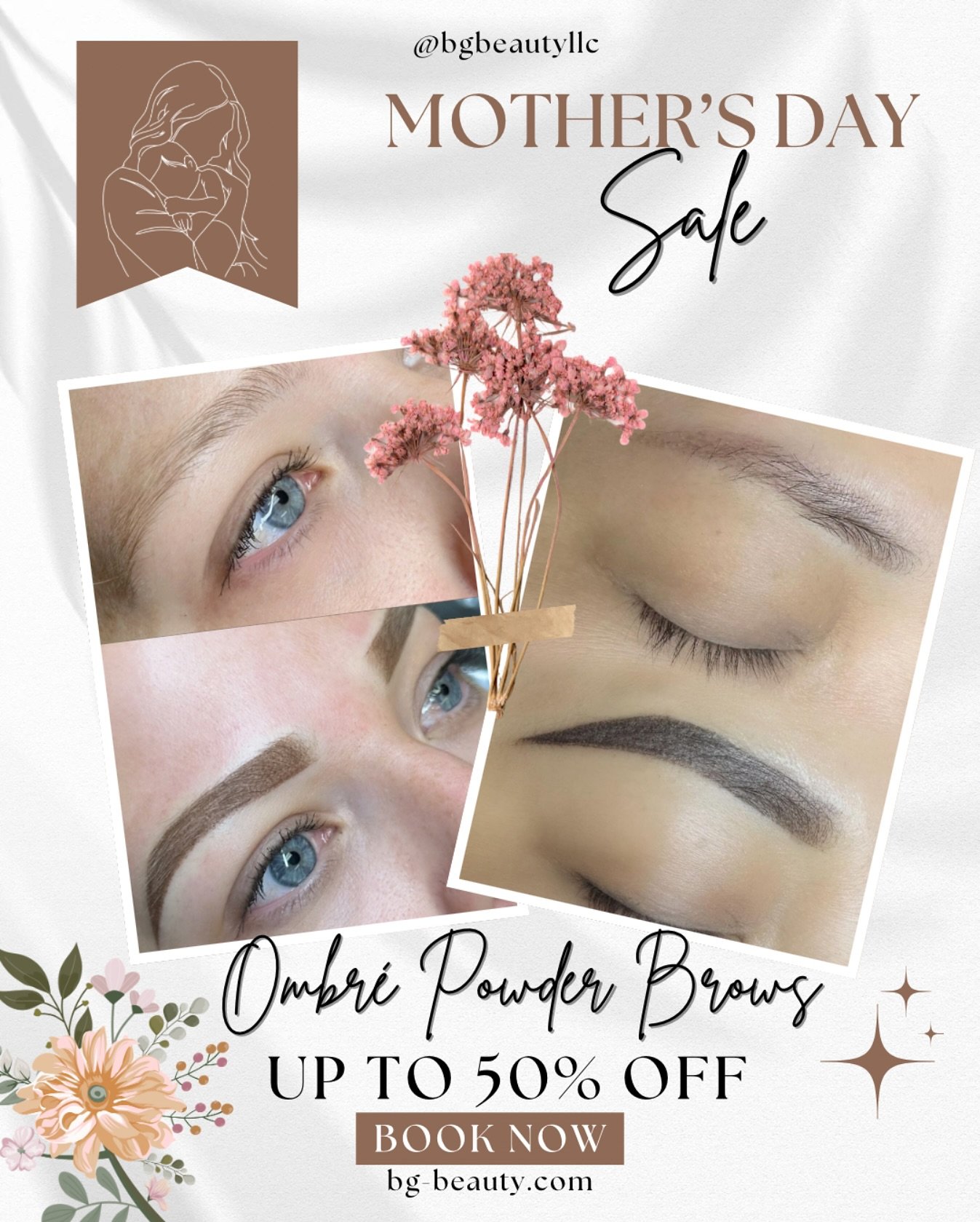 With my schedule filling up quickly for this month, I decided to start Mother’s Day promo early so mamas can take advantage 💐 Ombré powder brows, regularly $400 will be only $200 until 5/11 - for virgin brows! Smudge free brows just in