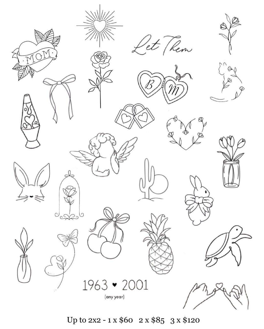 🚨NEW FLASH SHEETS🚨 Bring your mom, sister or friend for a girl’s day and get matching tattoos! A perfect Mother’s Day gift 💐
