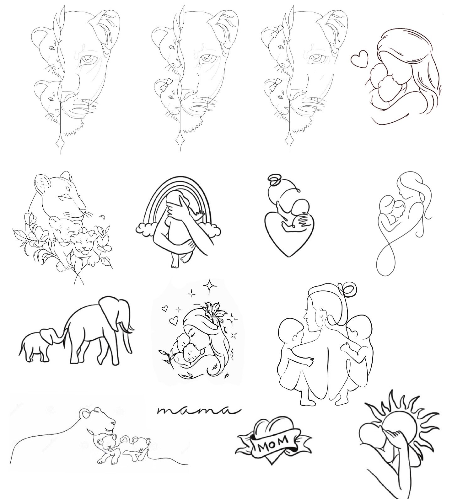 Another Mother’s Day tattoo flash sheet 💐🌈 book using link in bio!
