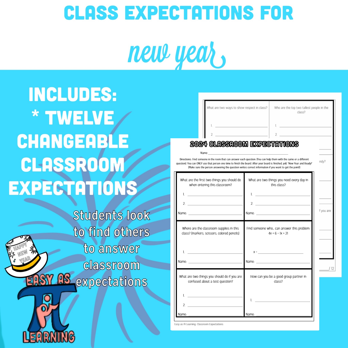 2024 Classroom Expectations Scavenger Hunt