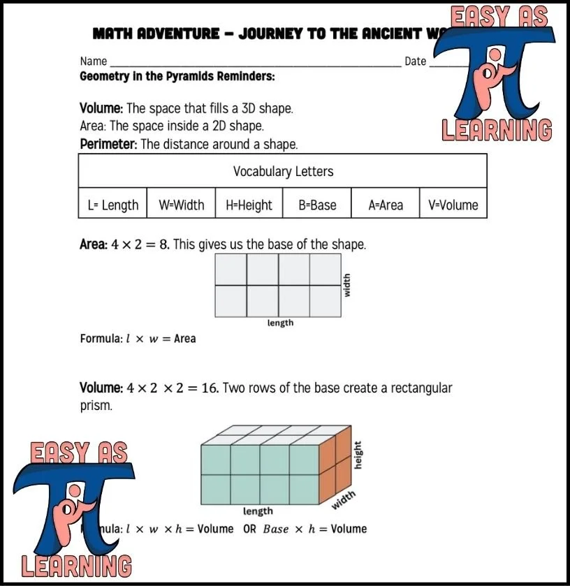 Volume of Rectangular Pyramids- Geometry- Review Before 6th Grade ...