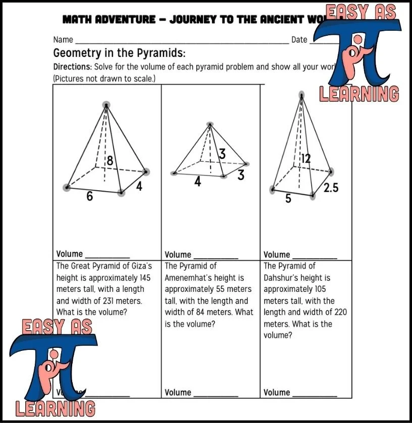 Volume of Rectangular Pyramids- Geometry- Review Before 6th Grade ...