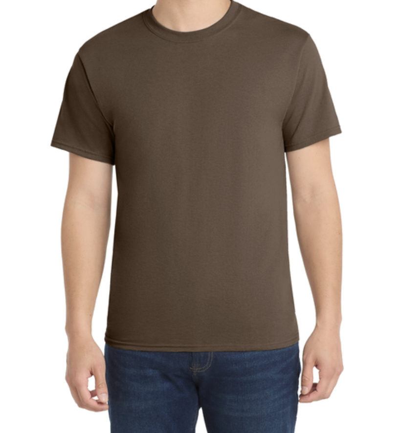 PORT & CO - PC55 - BROWN - $12.00 (AVAILABLE IN TALL SIZES)
