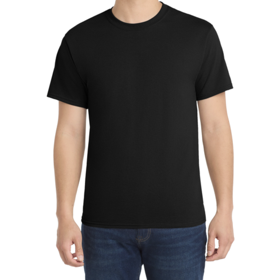 PORT & CO - PC55 - BLACK - $12.00 (AVAILABLE IN TALL SIZES)
