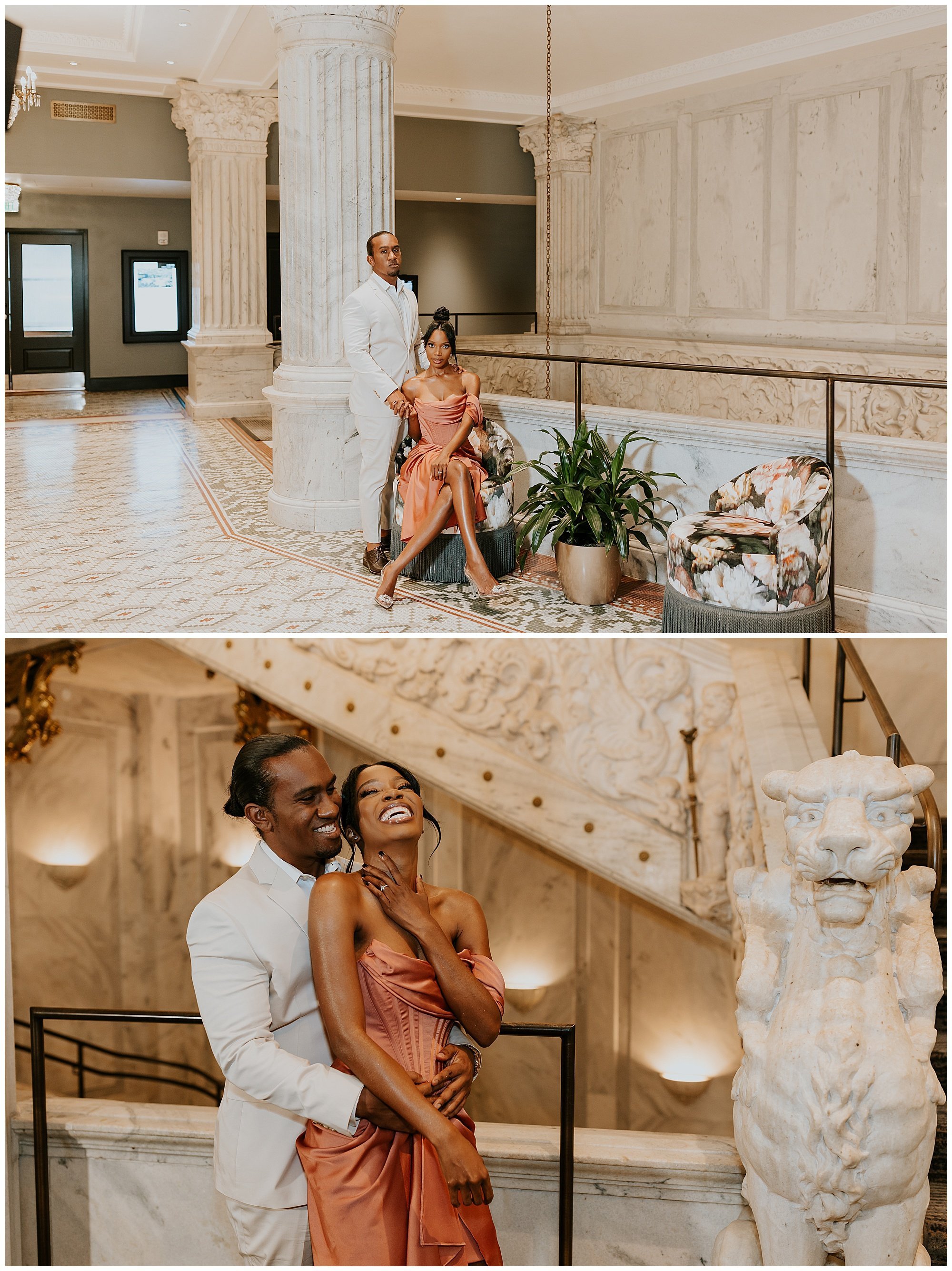 The Candler Hotel, The Candler Hotel Engagement, Black Couple Engagement, Black couple, African American Couple, Atlanta Engagement Photographer