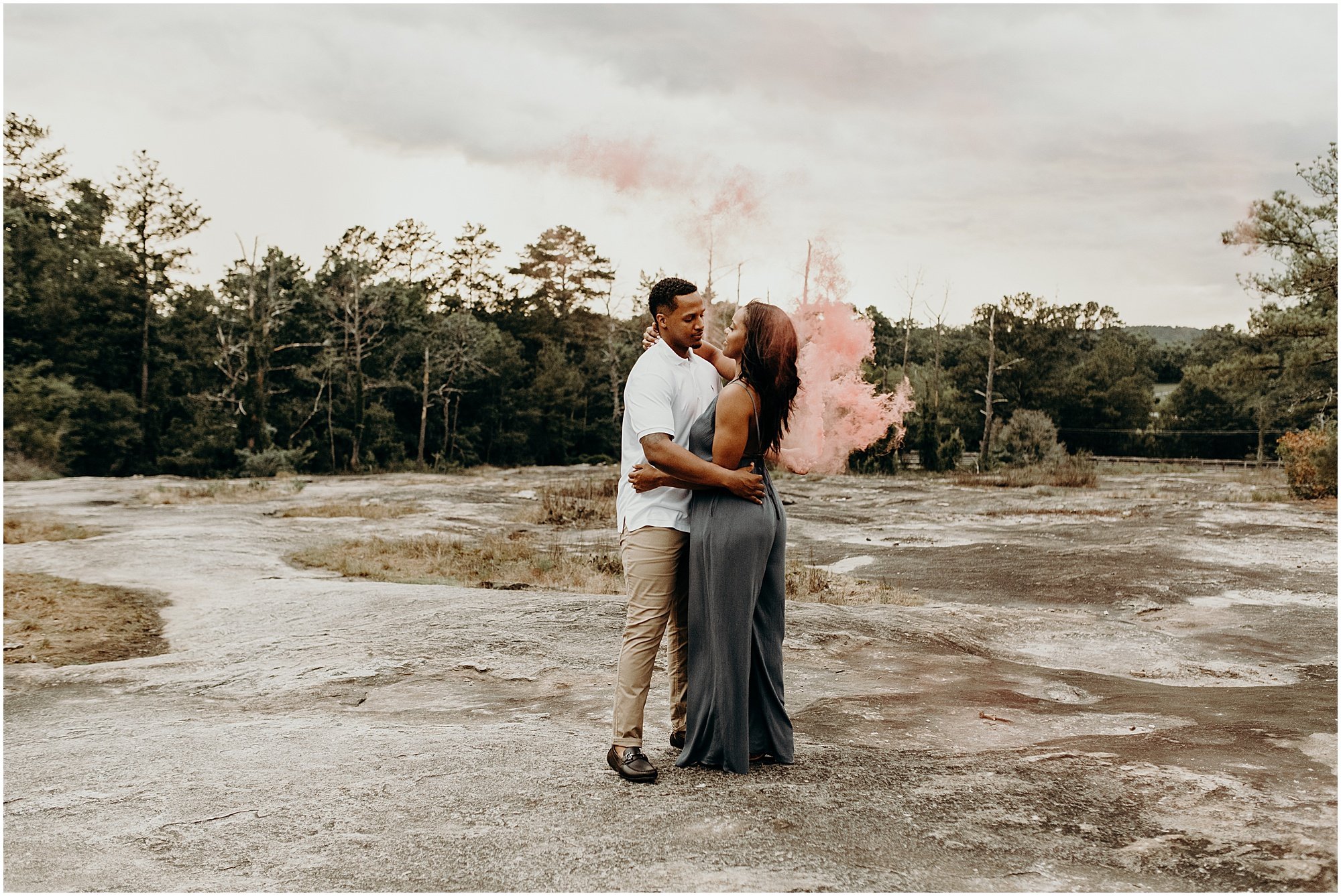 Arabia Mountain Sunset Engagement Session