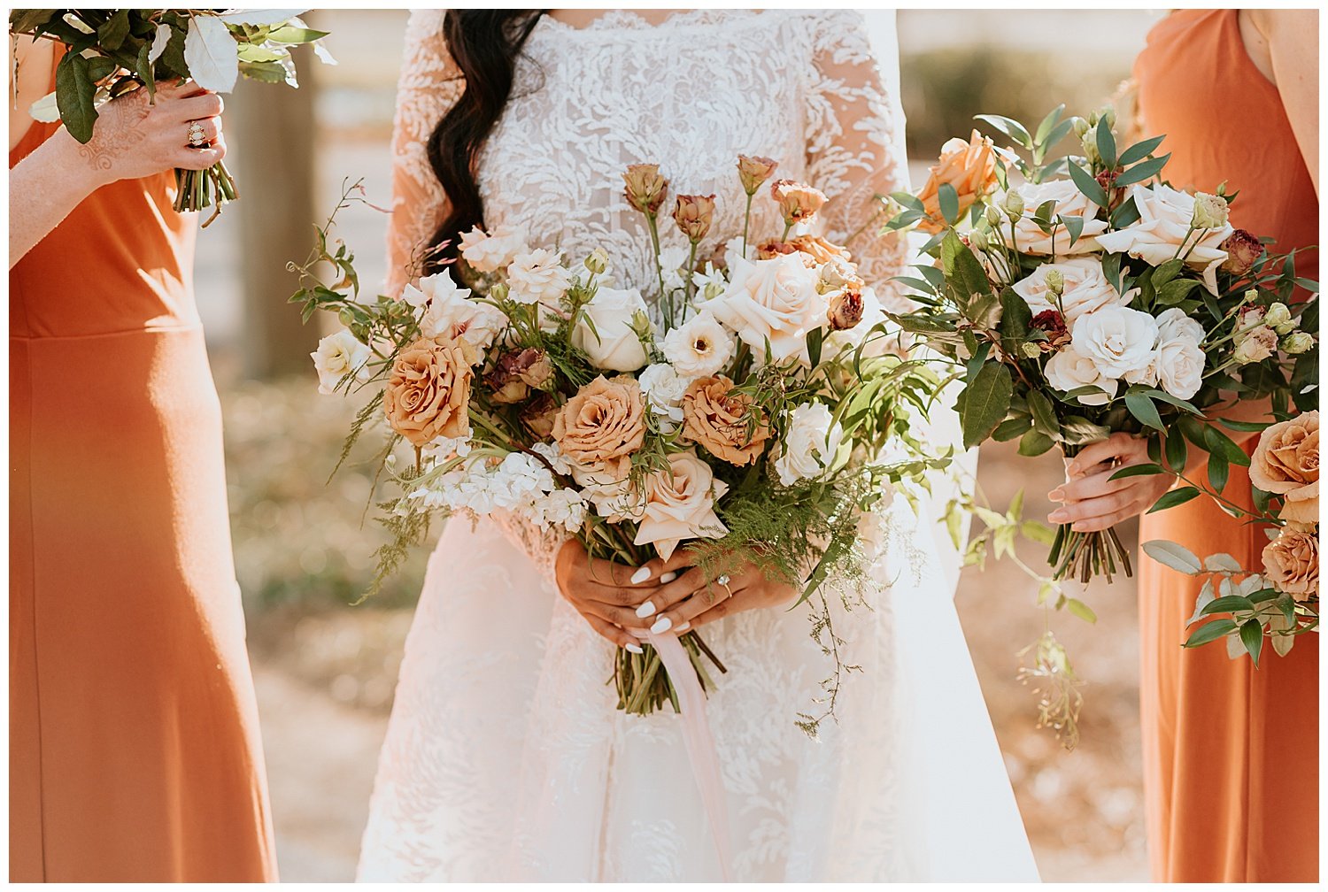 stylish stems atlanta wedding bride bouquet burnt orange color