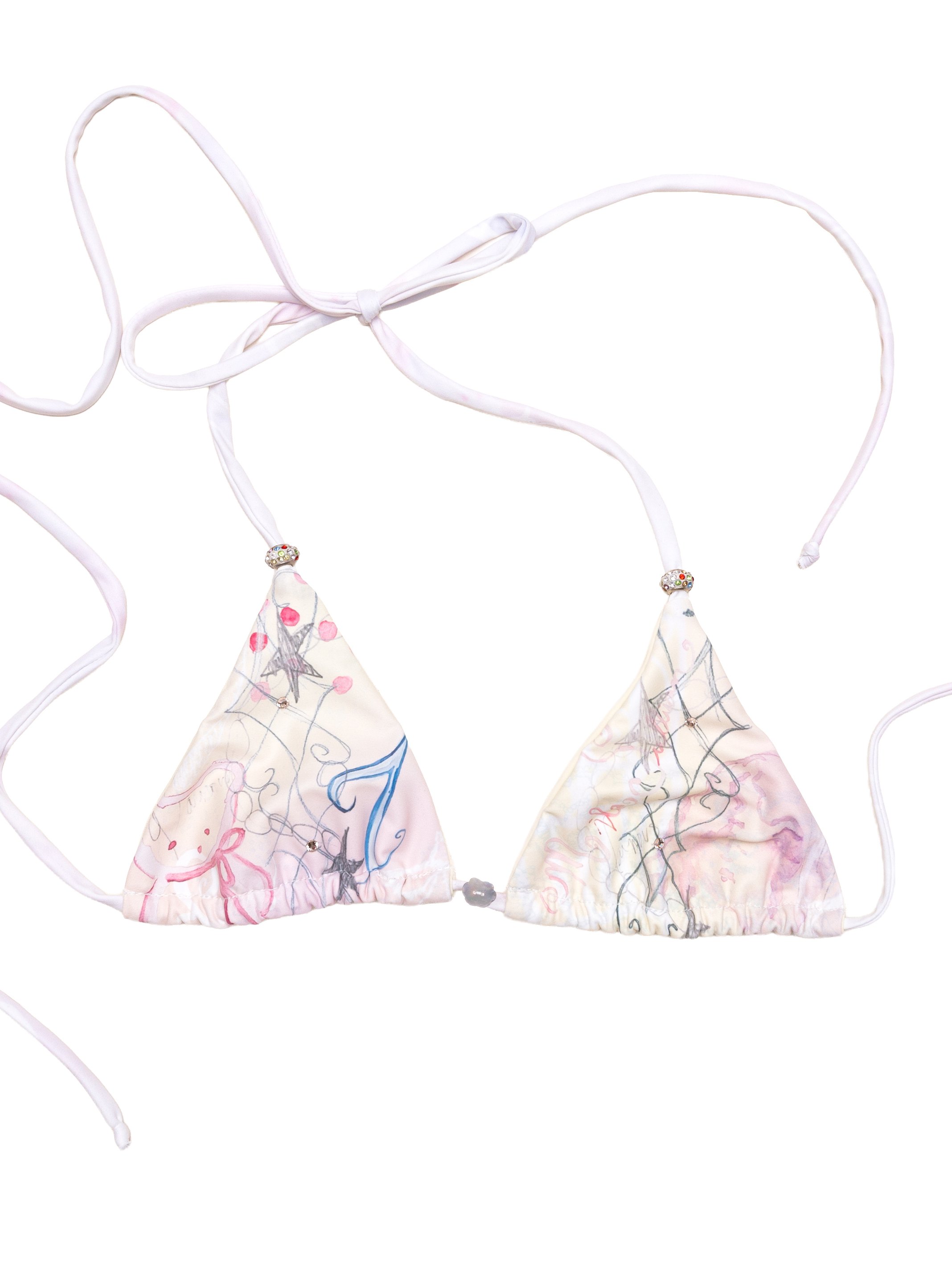Lucky 7 Sketchbook Bikini Top
