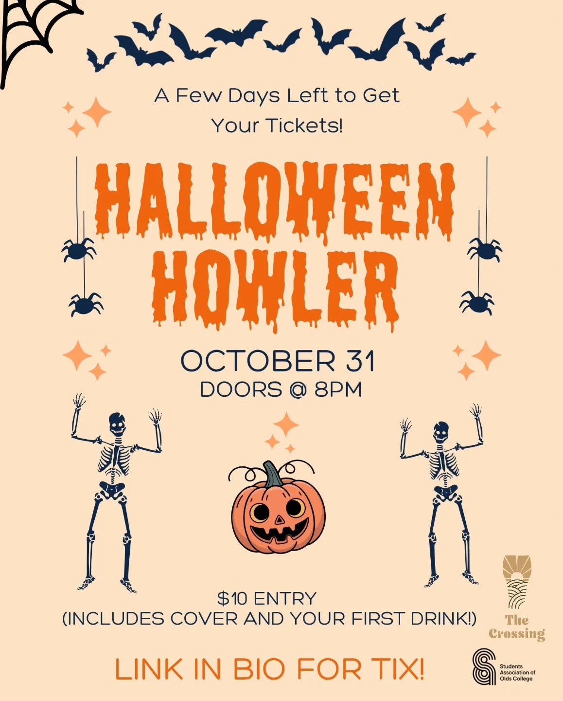 Don't forget to grab your tickets to this Friday's HALLOWEEN HOWLER!
It's sure to be a HOWLING good time!
#saoc #saoldscollege #oldscollege #thecrossing