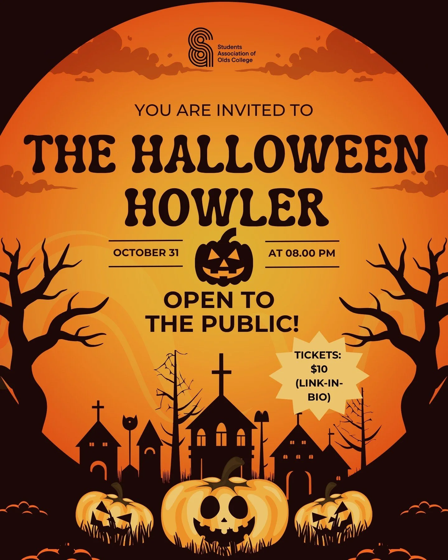 JUST A REMINDER...
The SAOC Halloween Howler is coming up this Friday, and is OPEN TO THE PUBLIC!
Everyone is welcome, whether you are a student, a resident, or just a community member!
Featuring drink specials, a live DJ, and so much more... it's
