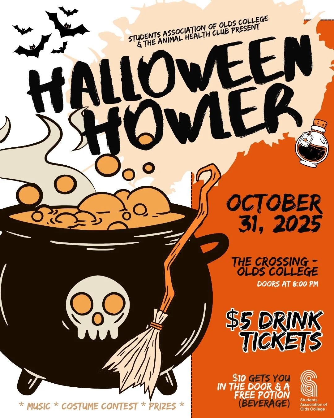 Only 48 hours until the biggest on-campus party of the fall term! Grab your tickets for the Halloween Howler using the link in our bio. This is one event you won't want to miss π #saoc #saoldscollege #halloween #halloweenhowler #oldscollege