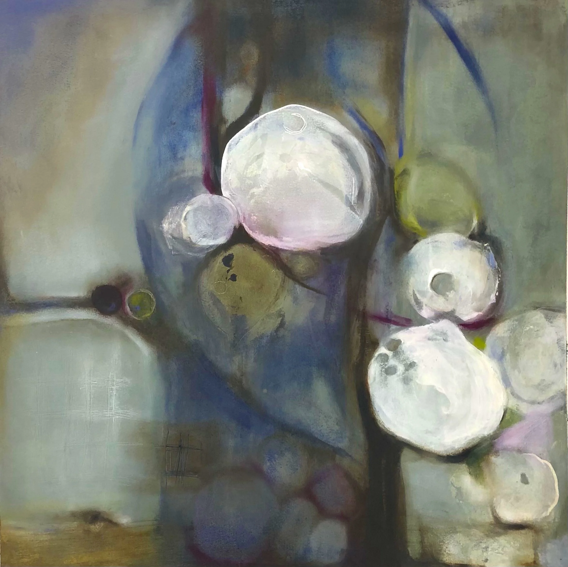 "Stone Age", Oil on Arches huile paper, 22"x22" unframed, 2022