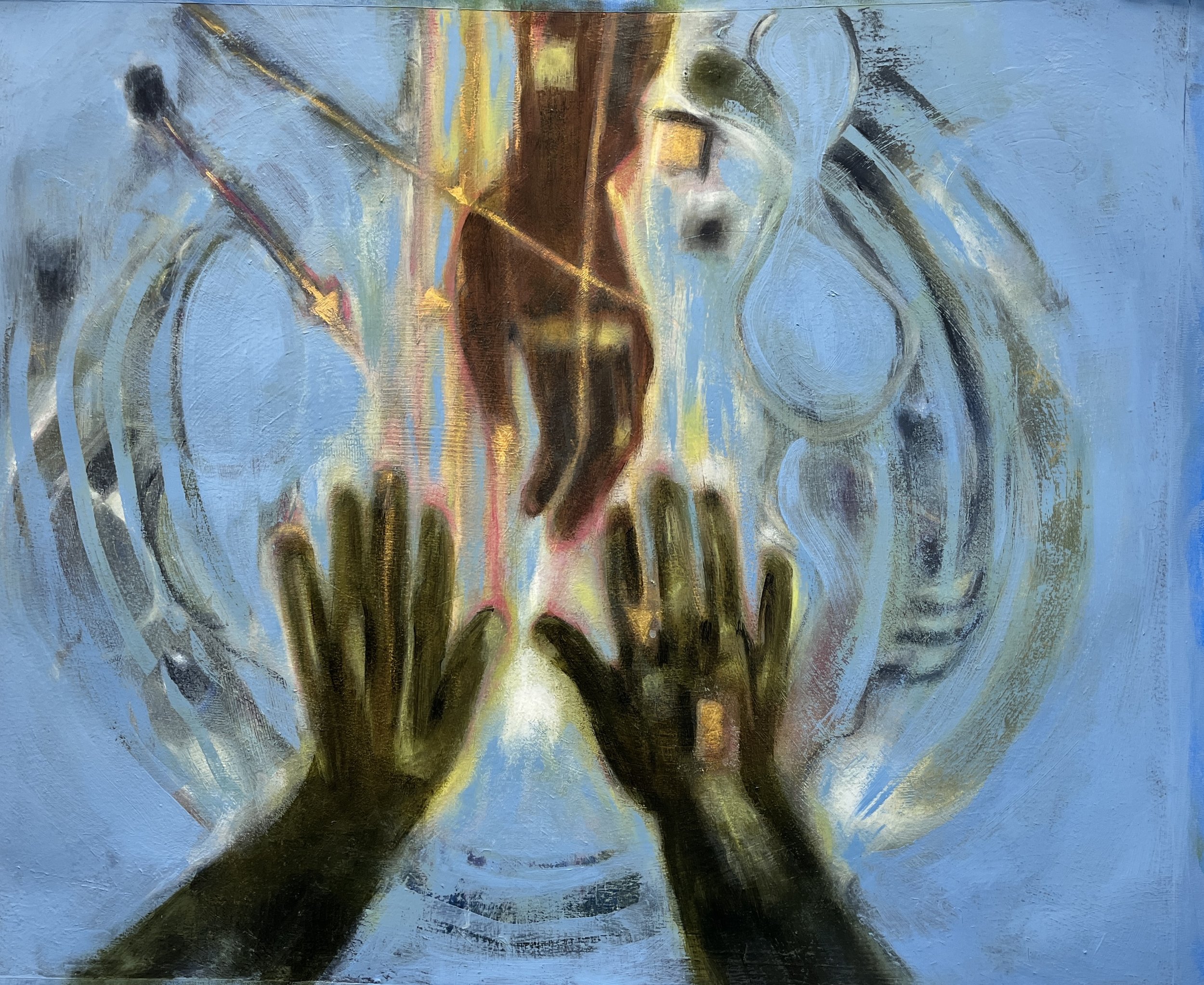 Reaching, Oil on Arches Huile Paper, 20"x24"x0" unframed, 2025