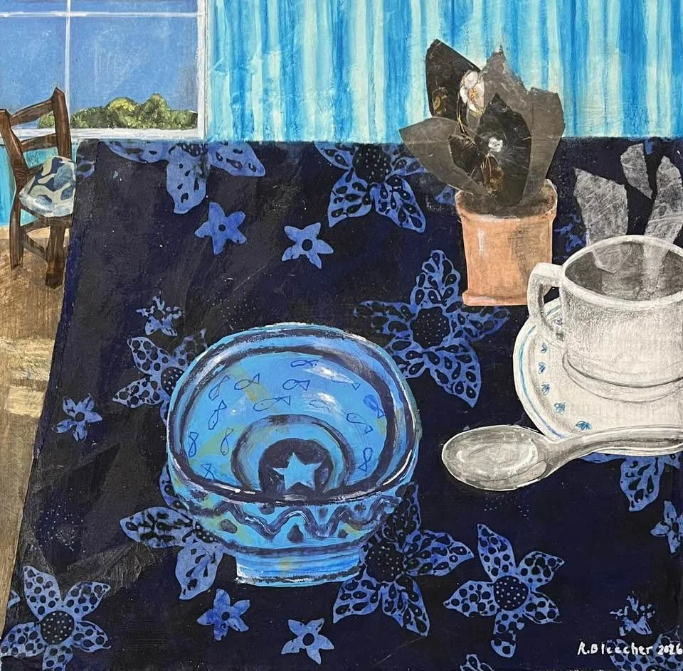 Collage StillLife in Blue and White 