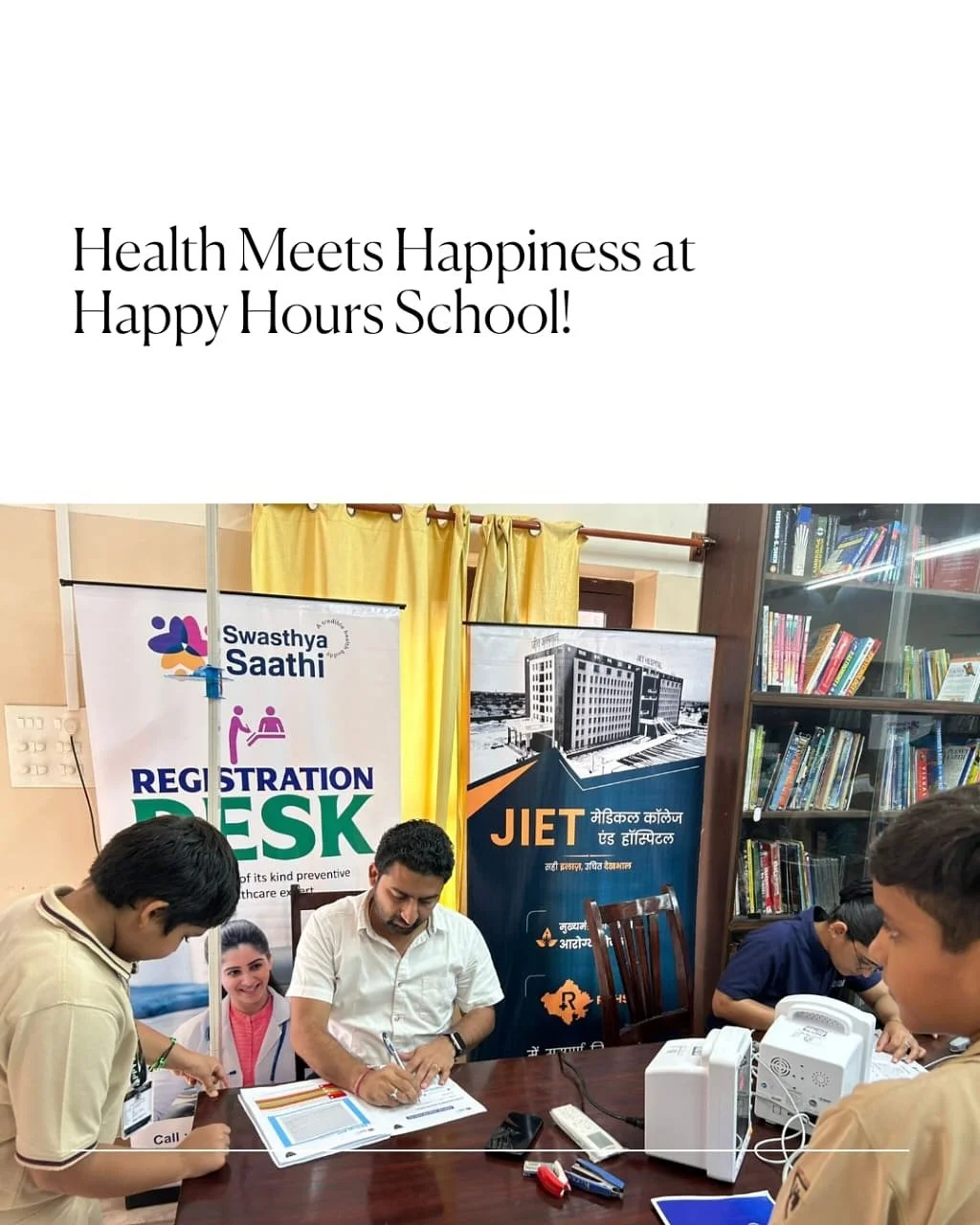 Health + Happiness = The perfect formula for a brighter future!

At Happy Hours School, Team Swasthya Sathi &amp; JMCH are making sure every child&rsquo;s well-being is top priority. From check-ups to smiles, we&rsquo;re building a healthier tomorrow