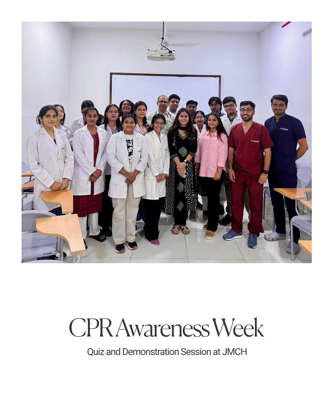 Saving lives starts with the right skills! 

JMCH observed CPR Awareness Week with an exciting CPR Quiz &amp; Demo Session, where students and staff learned the art of emergency response under expert guidance from Dr. J. P. Gangani and Dr. Sarita Cho