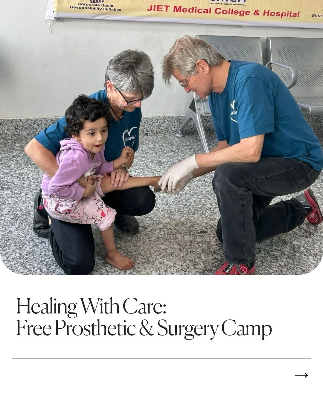 A Heartwarming Moment at JMCH Hospital 💙

It&rsquo;s an honor to be part of a journey where little hands and legs are made stronger. At our recent camp, organized with ISHWAR and KbH, we provided crucial support to children in need, helping them tak