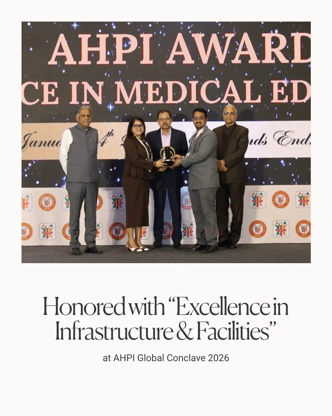 A moment of pure pride for all of us at JIET Medical College &amp; Hospital!

We are so happy to share that we&rsquo;ve been honored with the &ldquo;Excellence in Infrastructure &amp; Facilities&rdquo; Award at the Global Conclave 2026 in Mumbai.

Ou