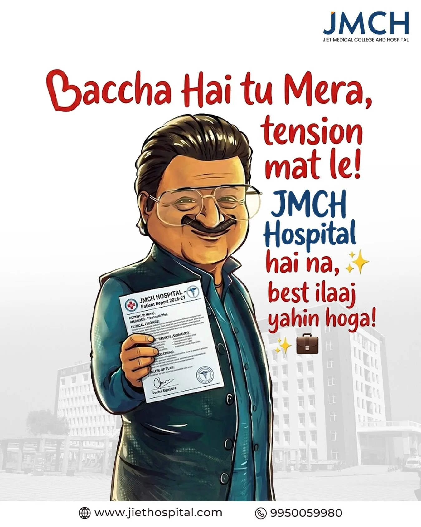 Because your health deserves the best care, trust the experts who put you first. From diagnosis to recovery, JMCH Hospital stands with you, always. No stress, just the right treatment and complete care. 

#JMCHHospital #HealthcareExcellence #TrustedC