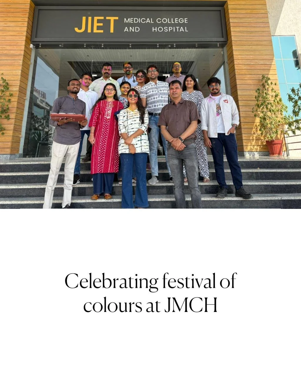 Holi 2026 celebrated with heart and harmony at JMCH Jodhpur 🌼✨

At JMCH, the festival brought together our doctors, nurses, and staff in a moment of joy beyond their daily dedication to care. 

Wishing everyone a safe and colourful Holi filled with 