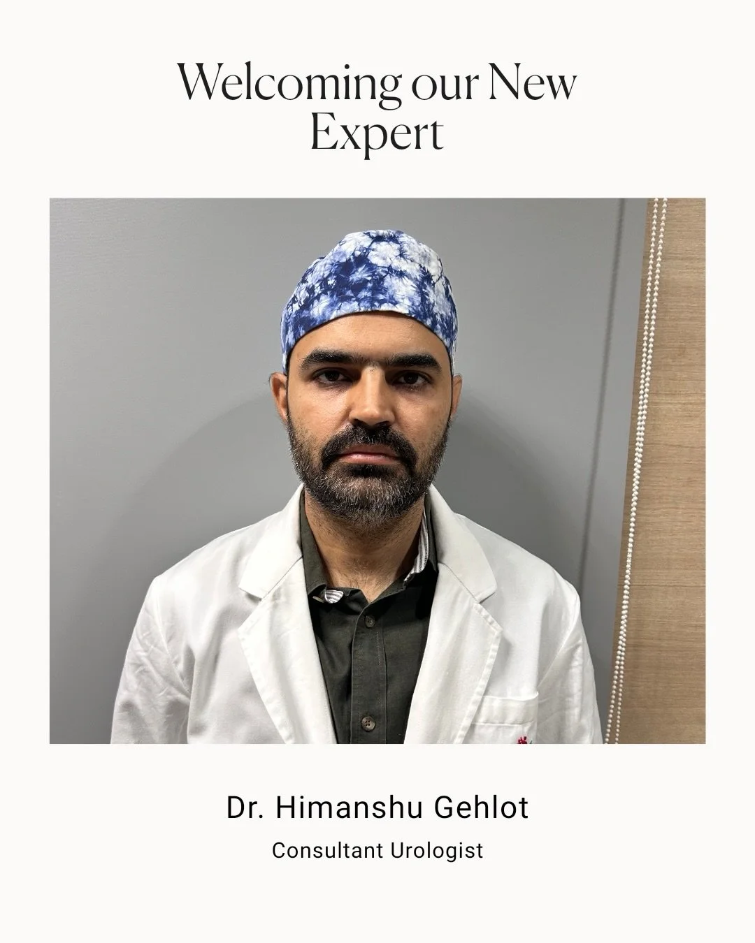 Welcoming Dr. Himanshu Gehlot to JMCH and Medipulse.

With expertise in advanced urology care and a patient-first approach, he brings precision, dedication, and compassionate care to every step of the journey.

Beyond the hospital, his love for books