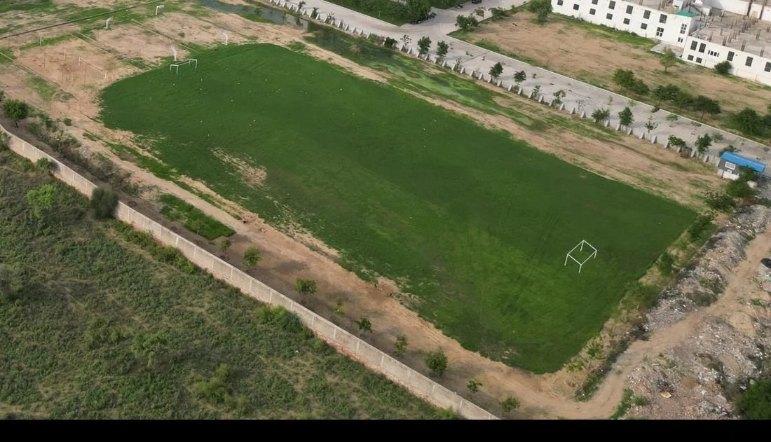 The AIFF-standard football ground on campus