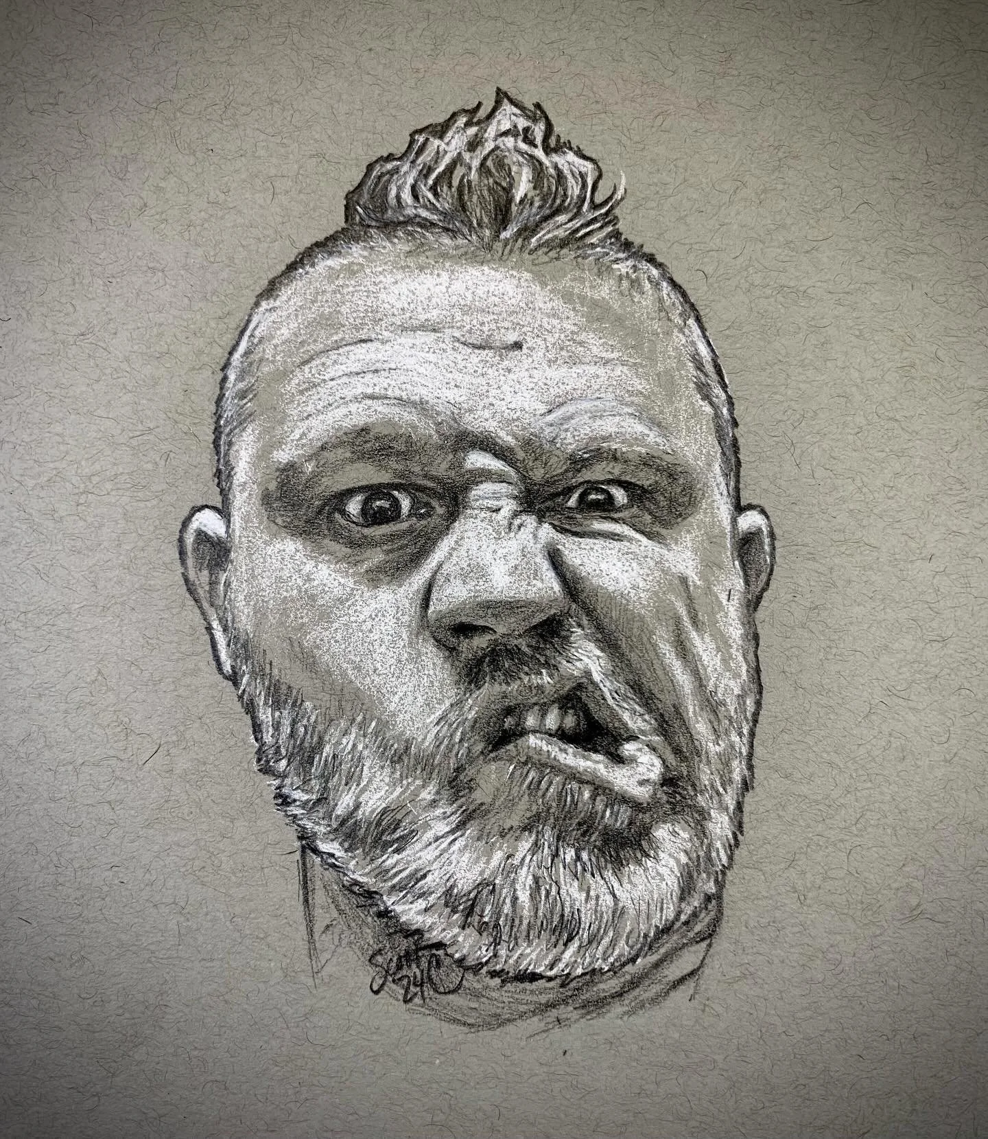 Day 6 - Mike Shanks (AKA &ldquo;Safety&rdquo;) - Graphite &amp; General&rsquo;s Pastel Chalk Pencil on Strathmore Toned Gray Sketch Paper.

I love you so much, Safety. You are beautiful, and a joy to draw. Thanks for your request to share in the magi