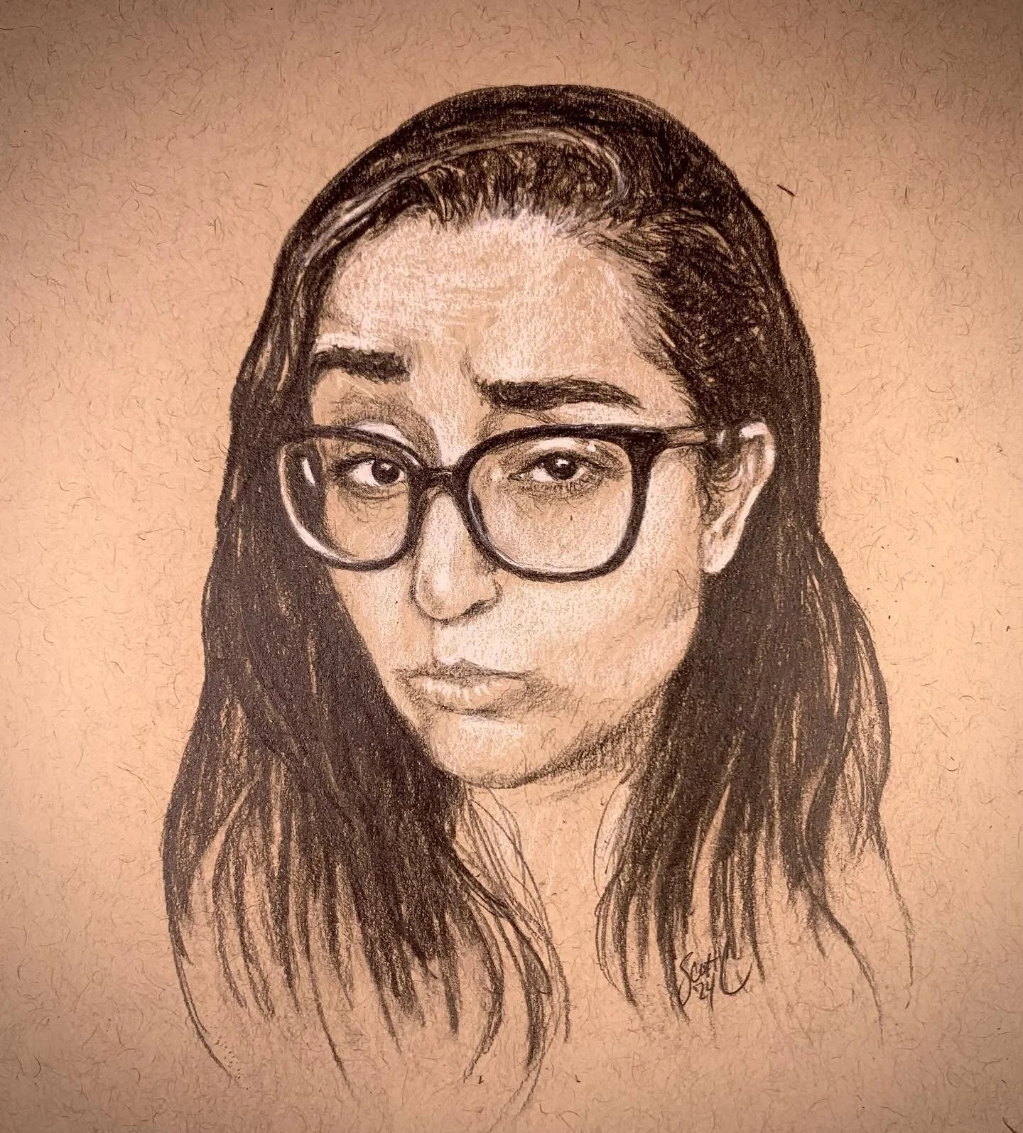 Day 9 - @soobasa95 - Graphite &amp; General&rsquo;s Pastel Chalk Pencil on Strathmore Toned Tan Sketch Paper.

You are loved, Saba! It was a joy to draw you and it&rsquo;s really sweet to get to know you in this lifetime. Thank you for the fun refere