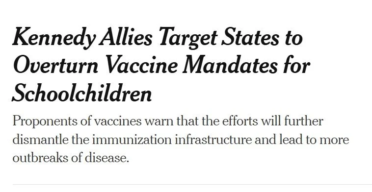 Kennedy Allies Target States to Overturn Vaccine Mandates for Schoolchildren