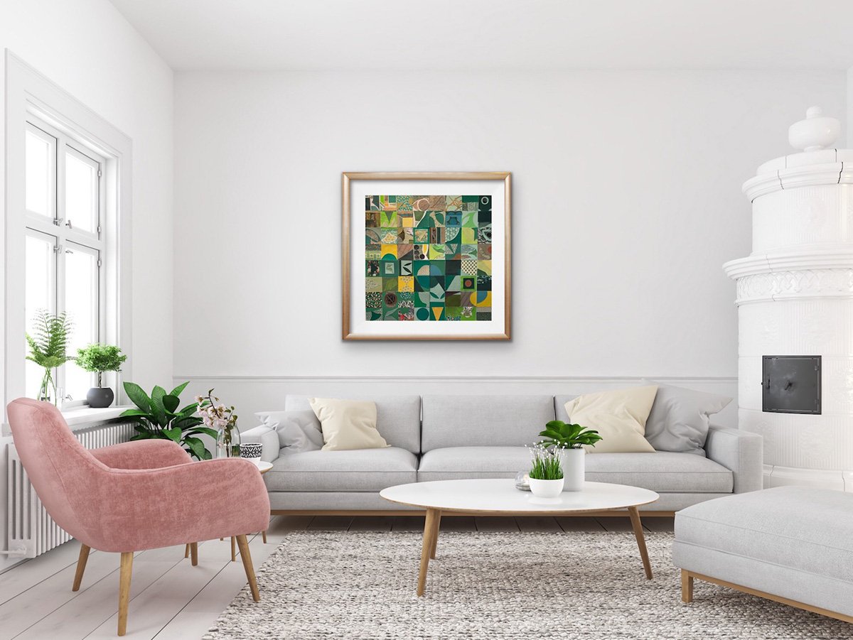 "Green Squares", Living Room Setting