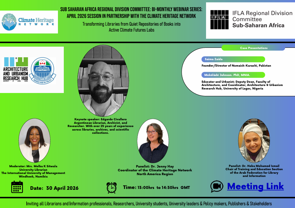 Webinar: Transforming Libraries from Quiet Repositories of Books into Active Climate Futures Labs 