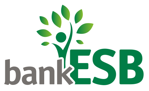 Bank ESB logo with a green tree icon and green and gray text.