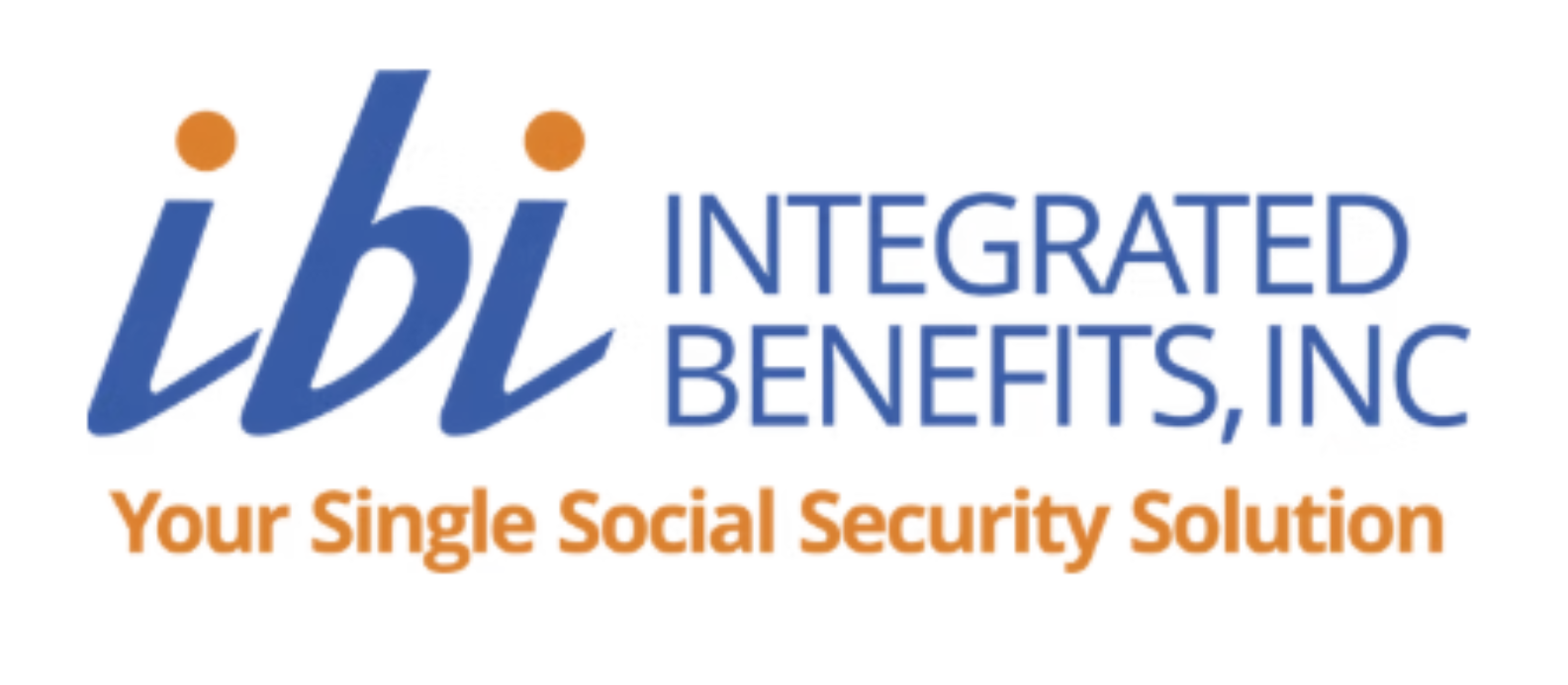 Logo for IBI Integrated Benefits Inc with the tagline Your Single Social Security Solution in orange.