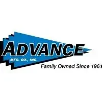 Logo for Advance Manufacturing Co. Inc., featuring a blue graphic element and the company name in bold black and blue text, with the slogan 'Family Owned Since 1961'.
